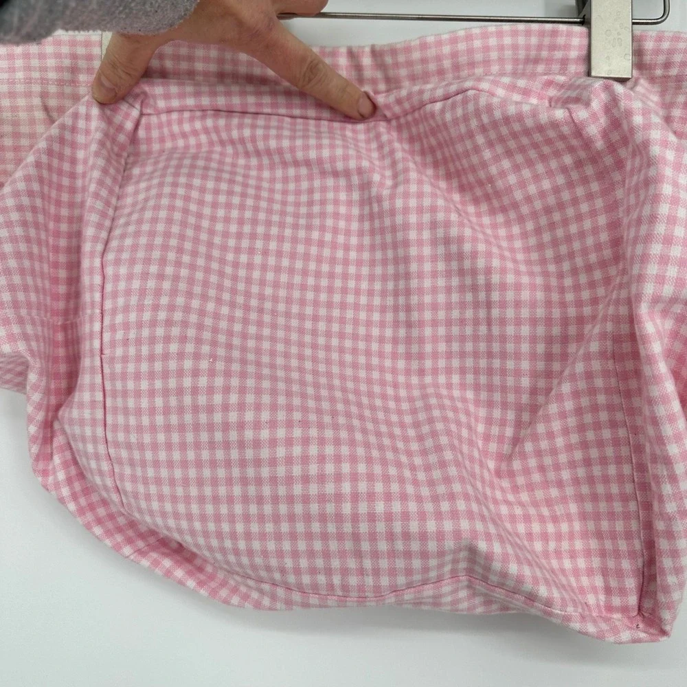 Pottery Barn Pink Gingham Fabric Storage Bag Liner‎ Nursery Large Cottagecore